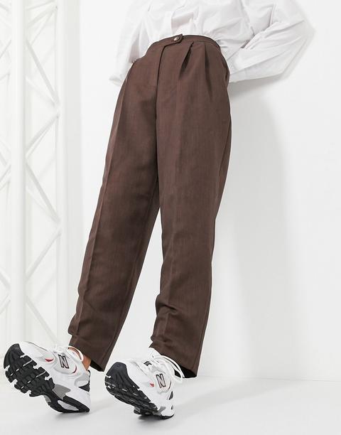 Asos Design Extreme Dad Trousers In Brown