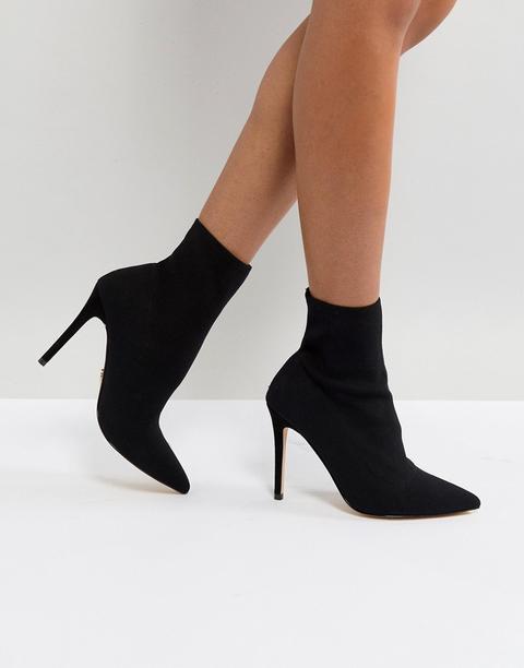Lipsy - Stivaletto A Calza In Maglia Elasticizzata - Nero