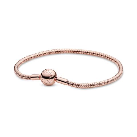 Pandora Moments Snake Chain Bracelet - 14k Rose Gold-plated Unique Metal Blend