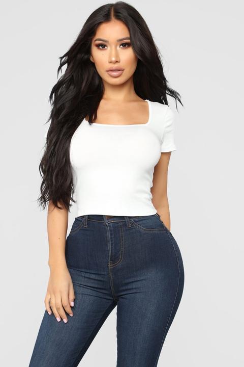 Joyce Crop Tee - White