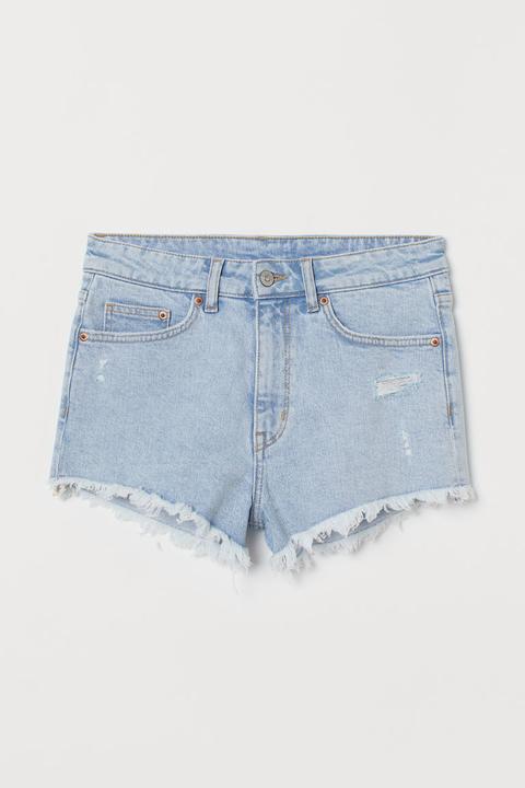 Vaquero Corto High Waist - Turquesa