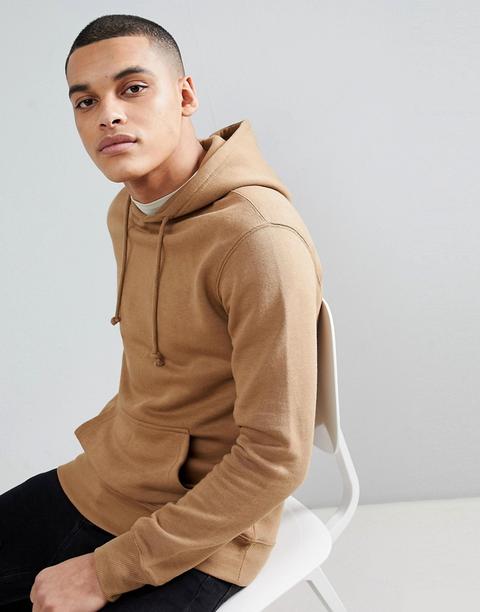 Pull&bear - Felpa Color Cuoio Con Cappuccio - Cuoio
