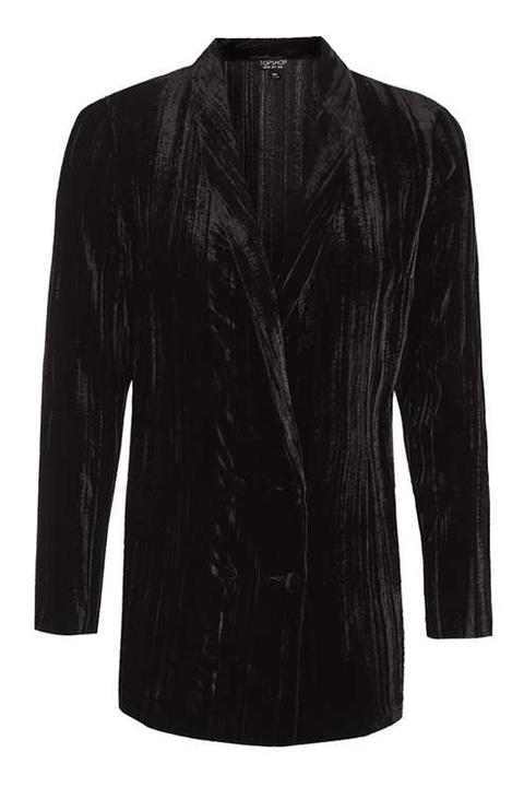 Pleat Velvet Blazer