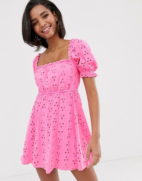 pink broderie dress