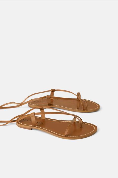 zara flat leather sandals