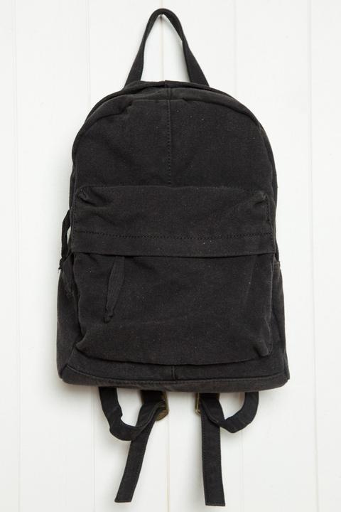 Black Canvas Mini Backpack