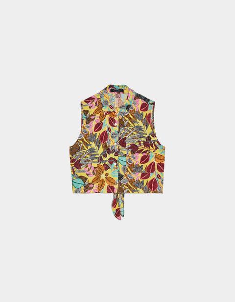 Camicia Con Fantasia Tropicale