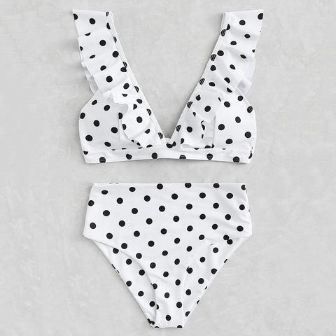 Bikini A Pois Con Volant