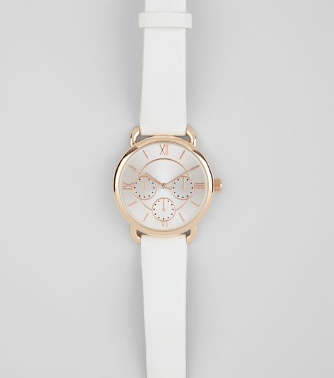 White Metallic Trim Watch