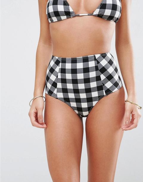 Braguitas De Bikini De Talle Alto De Vichy Mix And Match De Asos