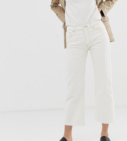 Mango Raw Hem Jeans With Contrast Stitch In Cream-beige