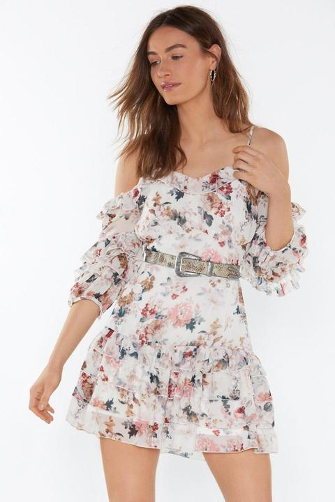 Are You Feeling Bouquet Floral Cold Shoulder Dress