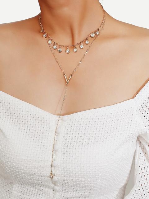 Collana A Catena Con Design A Diamante Imitazione