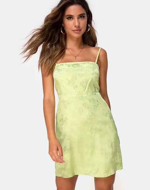 lime green slip dress