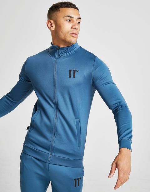 11 Degrees Core Full Zip Poly Track Top, Azul