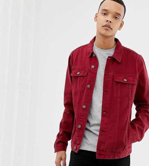 Chaqueta Vaquera En Rojo De Asos Design Tall