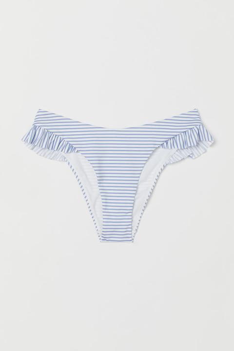 Braga De Bikini Con Volantes - Azul