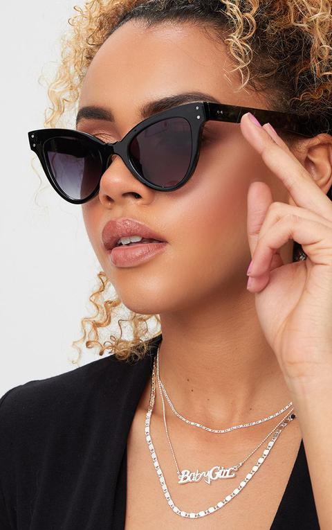 Black Acrylic Cat Eye Sunglasses
