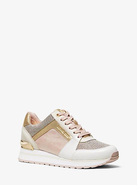 Billie Leather And Chain-mesh Trainer