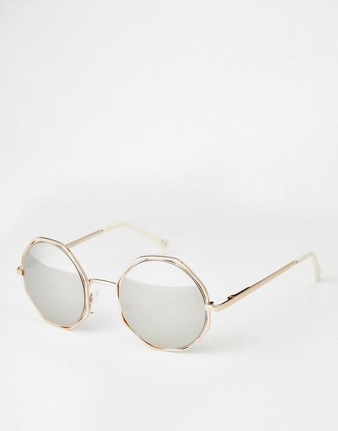 Gafas De Sol Redondas En Metal Fino Con Detalle De Hexágono De Asos