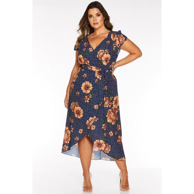 quiz navy polka dot dress