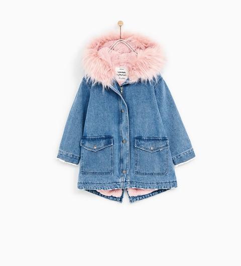 Parka Denim Pelliccia Sintetica