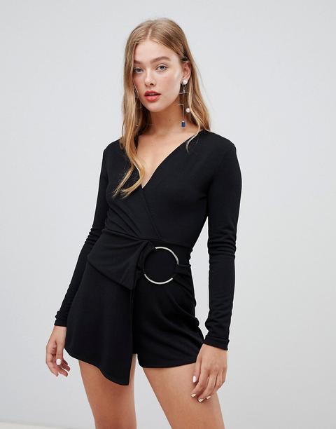 New Look - Combishort Avec Ceinture Circulaire - Noir - Noir