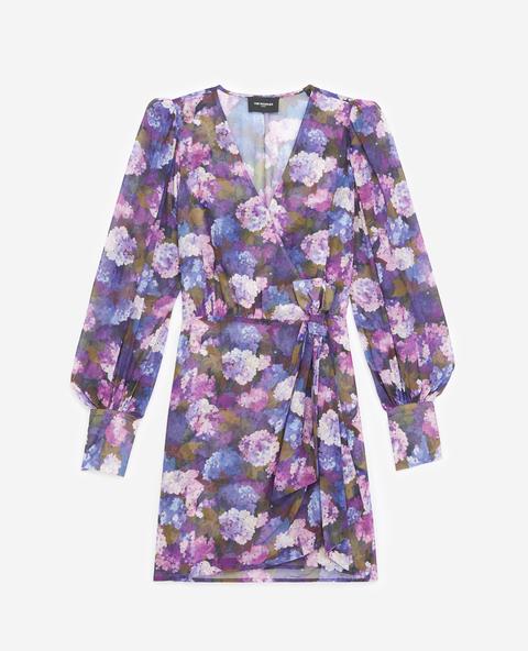 Robe Portefeuille Imprimé Violet