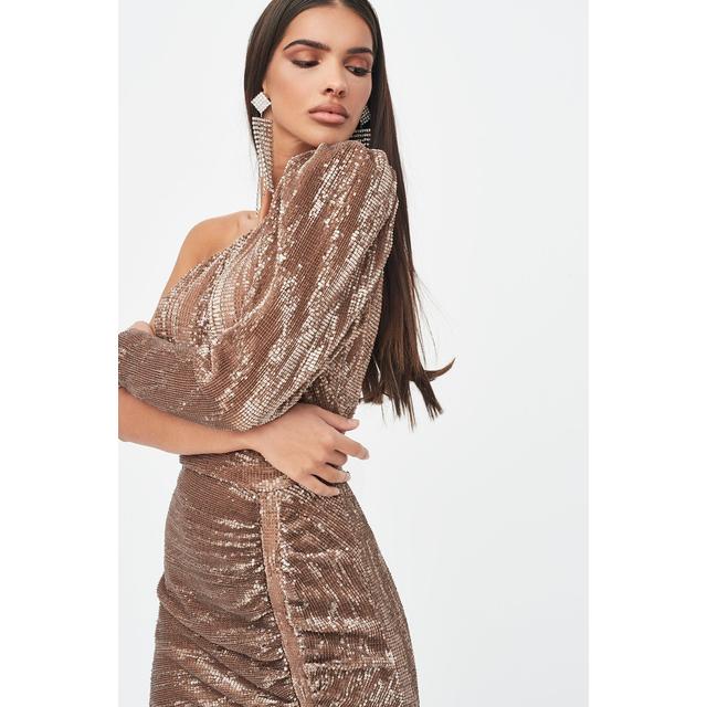 lavish alice gold sequin dress