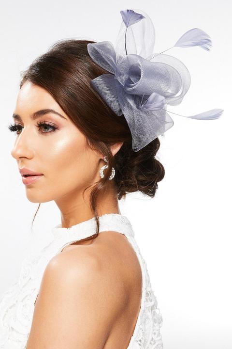 Grey Twist Bow Fascinator