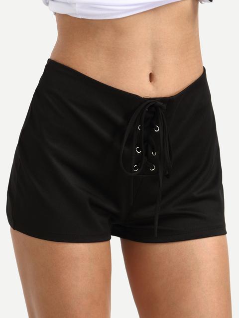 Shorts Cordón Casual Negro