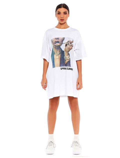 Oversized Graphic Tee Dress Factory ...