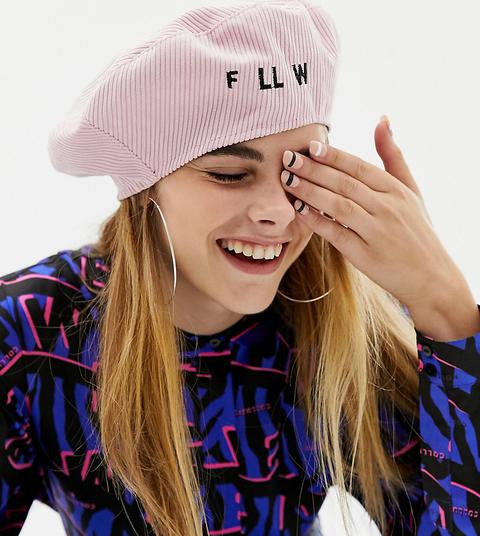 Collusion Cord Beret-pink