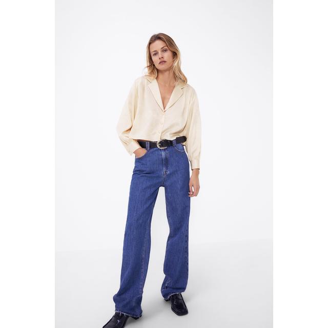 Zara cropped satin blouse Clearance