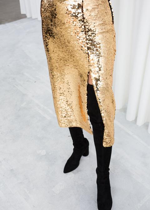 Sequin Midi Pencil Skirt