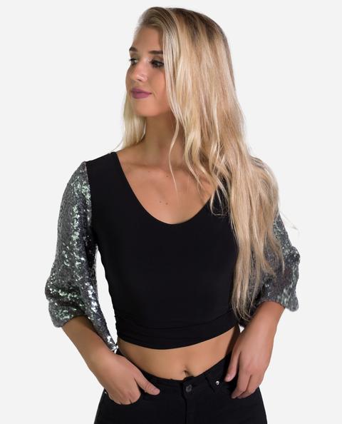 Blusa Noor · Negro Y Plata