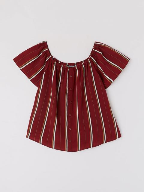 Blusa A Righe Var Bordeaux