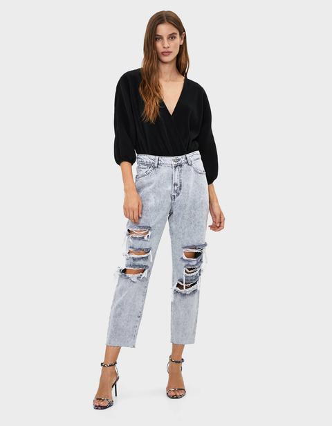 Mom-fit-jeans Mit Rissen