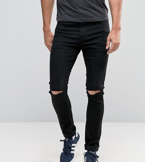 Noak - Superenge Jeans Mit Rissen Am Knie In Schwarz - Schwarz