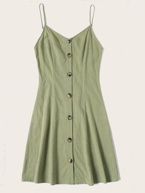 button front cami dress