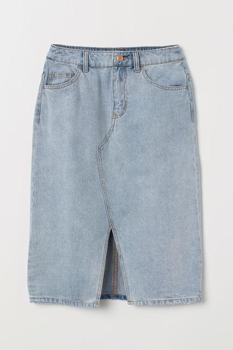 H & M - Gonna Di Jeans Al Ginocchio - Blu