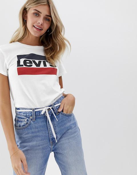 Levi's - Perfect - T-shirt Con Logo Vintage - Bianco