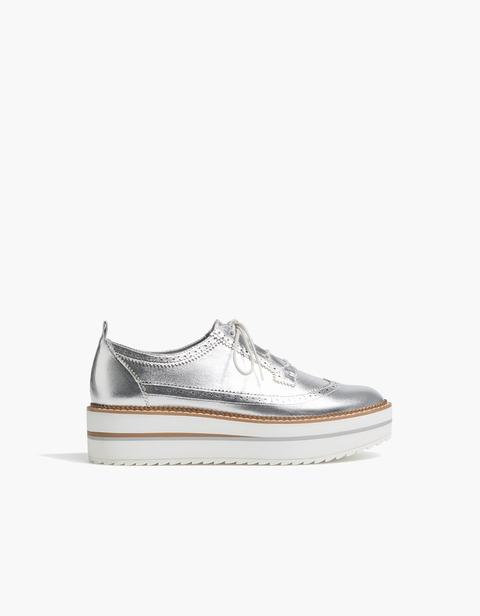 Derby Flatform Metallizzata Argento