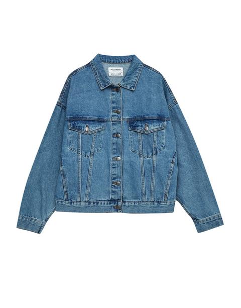 Cazadora Denim Oversized Hombro Caido