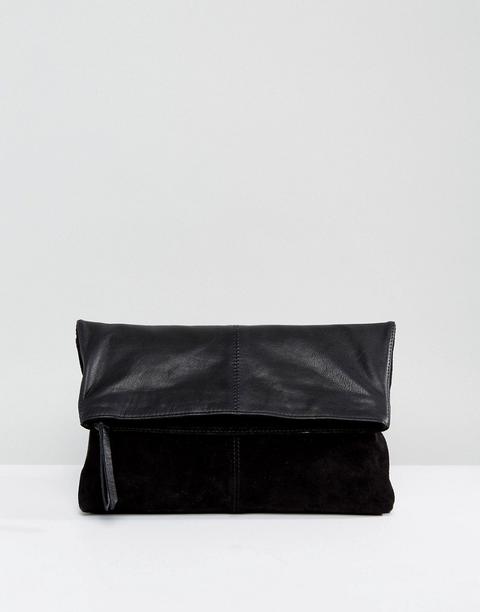 Asos - Pochette A Battente In Morbida Pelle - Nero