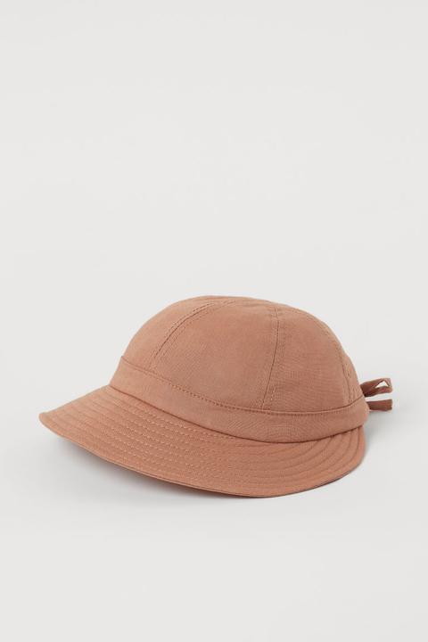 Linen-blend Sun Hat - Orange