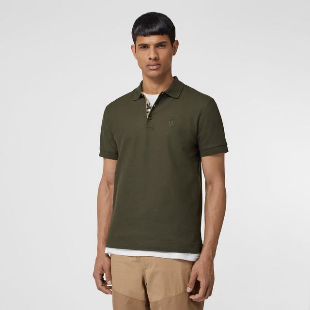 Monogram Motif Cotton Piqué Polo Shirt from Burberry on 21 Buttons