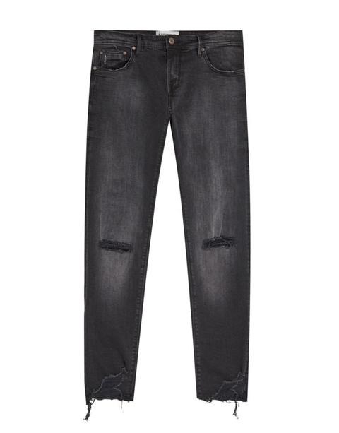 Jeans Skinny Fit Grigi Con Strappi