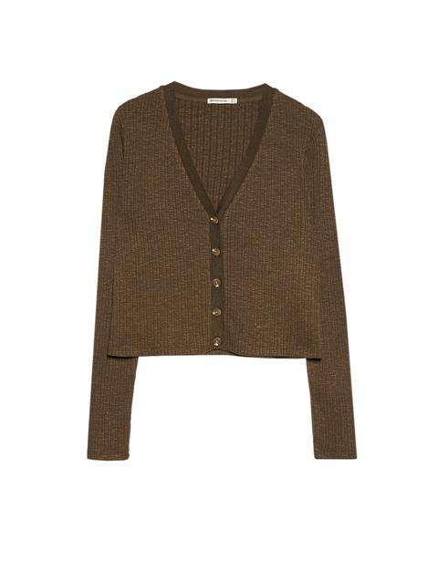 Chaqueta Punto Rib Con Botones