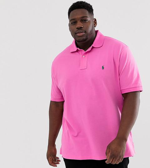 bright pink polo shirt